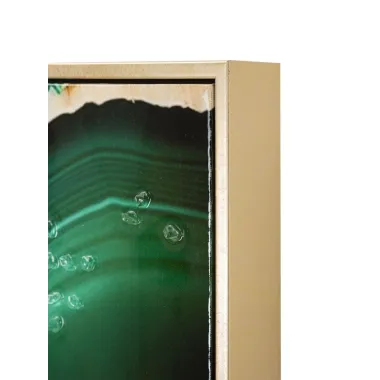 OBRAZ NA PŁÓTNIE LAKIEROWANY SZMARAGDOWY -B- Z RAMĄ 82X4X62 cm